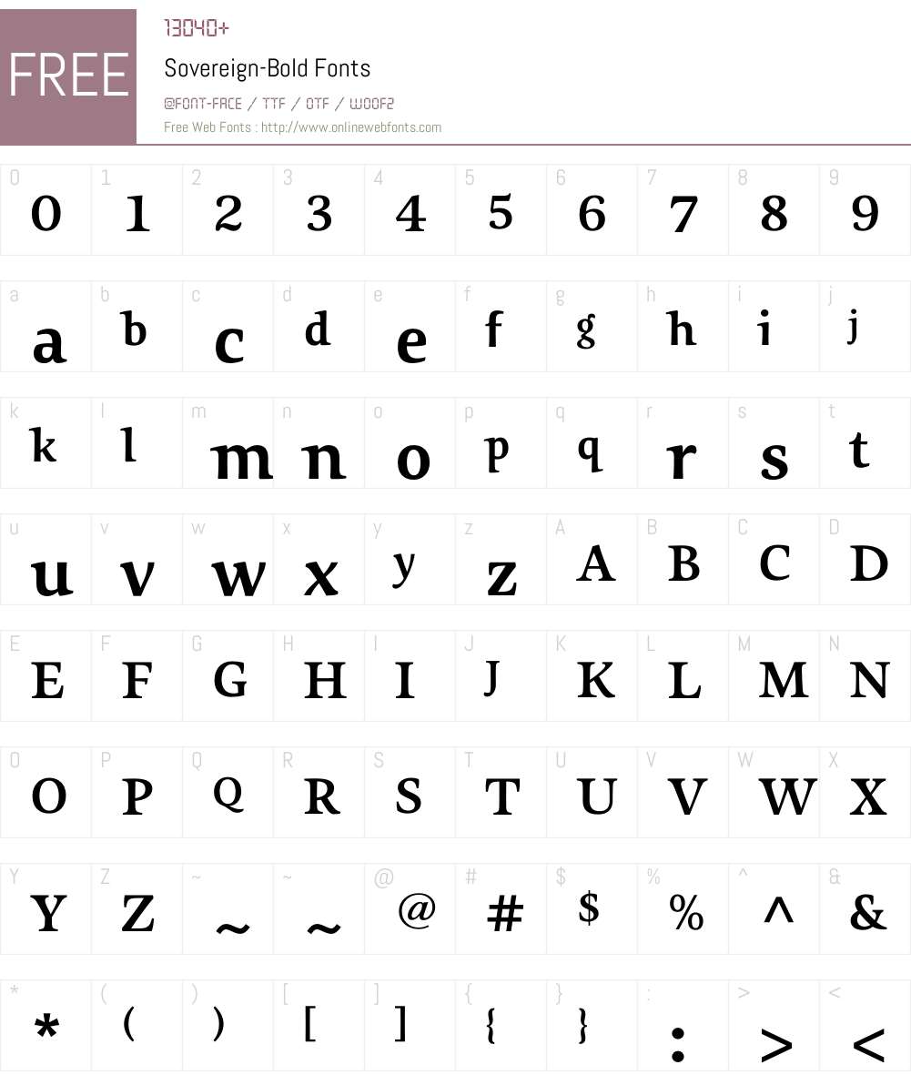 Sovereign-Bold Font Screenshots