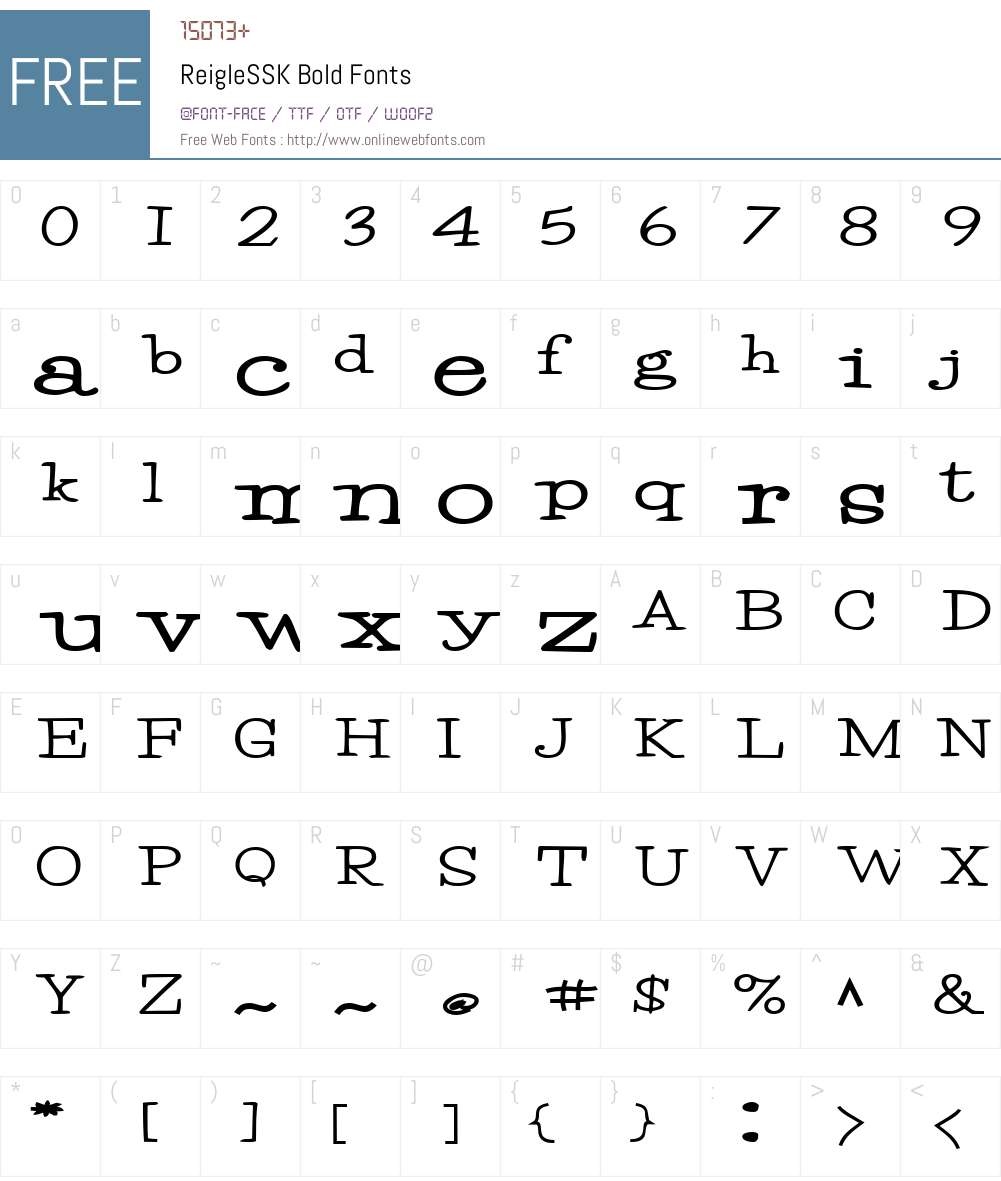 ReigleSSK Font Screenshots