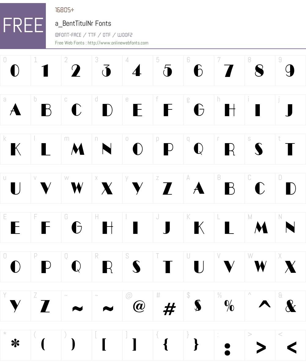 a_BentTitulNr Font Screenshots