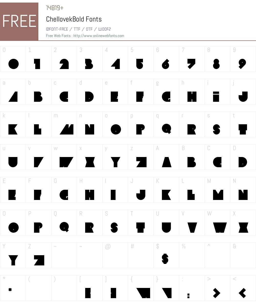 Chellovek Font Screenshots