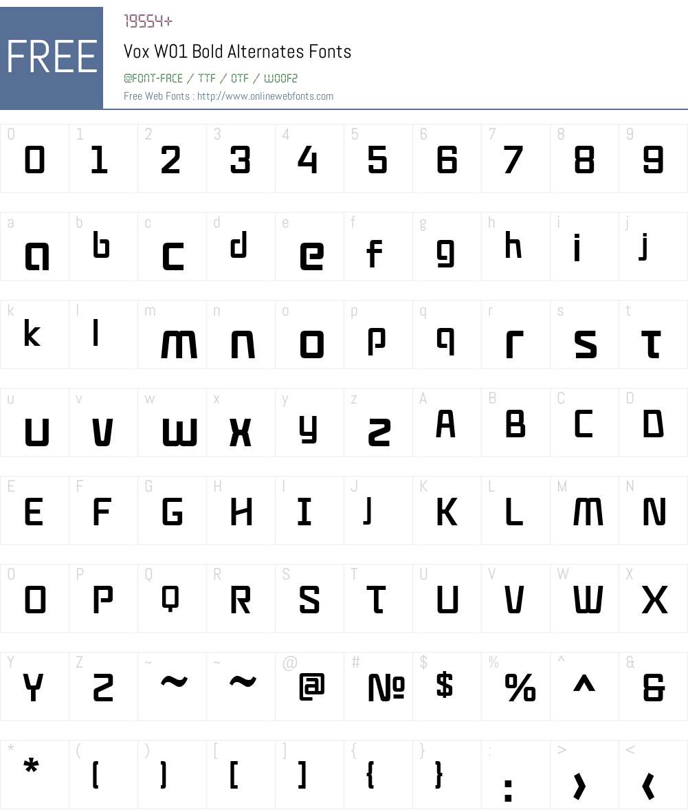 VoxW01-BoldAlternates Font Screenshots