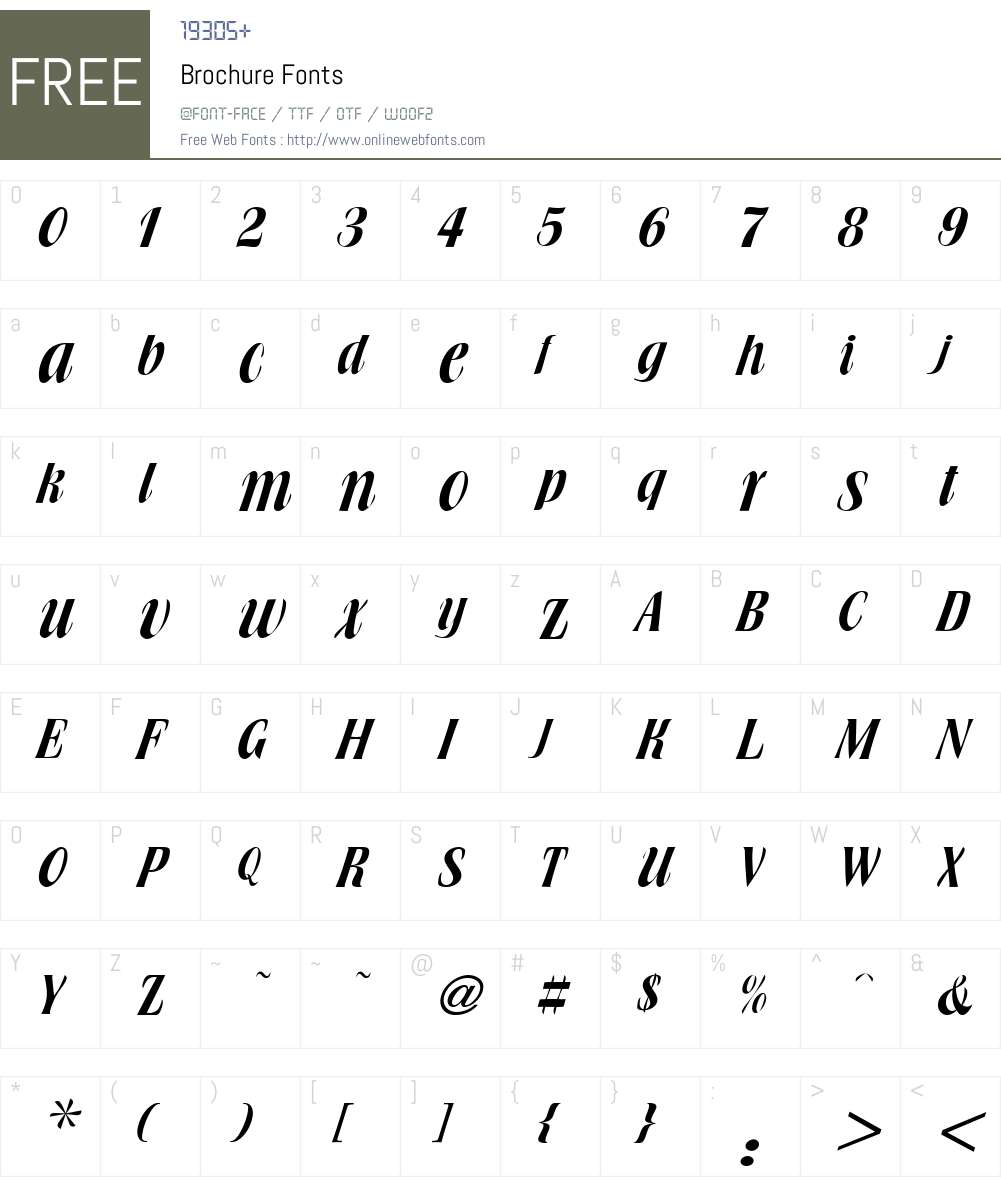Brochure Font Screenshots