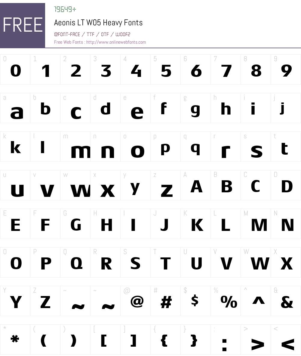 AeonisLTW05-Heavy Font Screenshots
