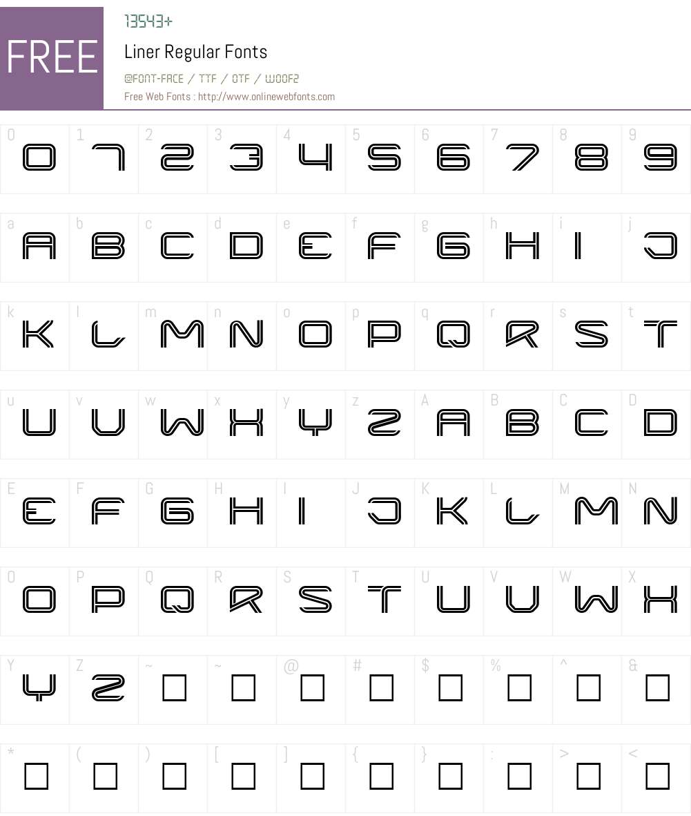 Liner Font Screenshots