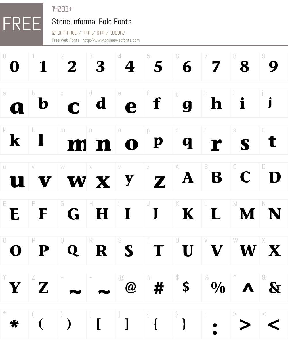 Stone Informal BQ Font Screenshots
