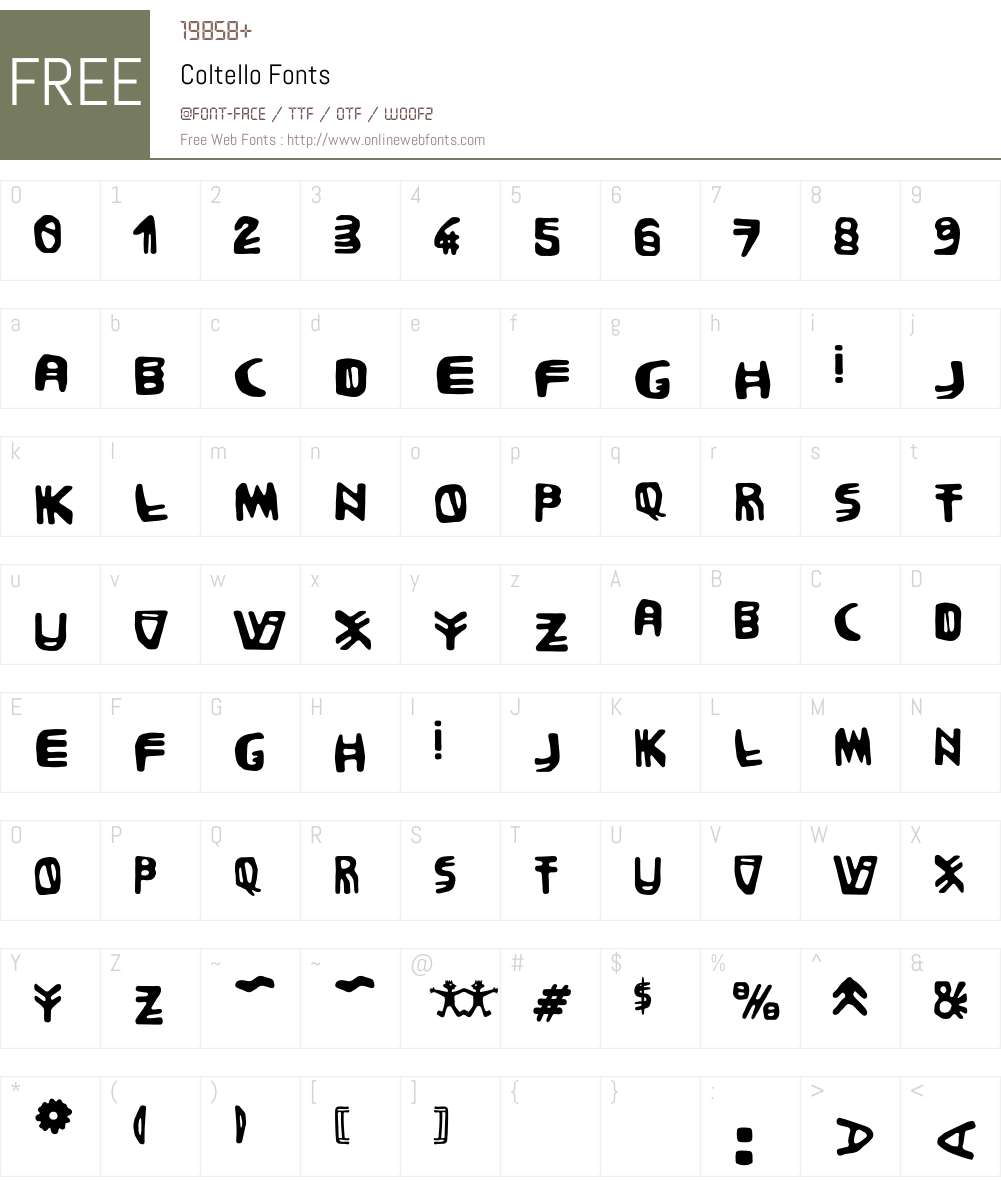 Coltello Font Screenshots