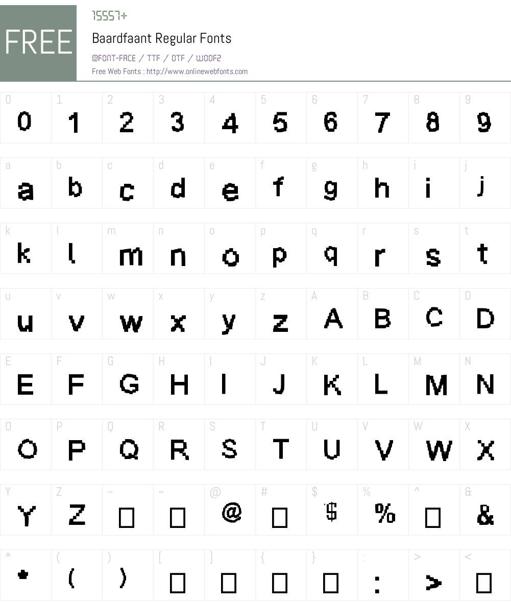 Baardfaant Font Screenshots