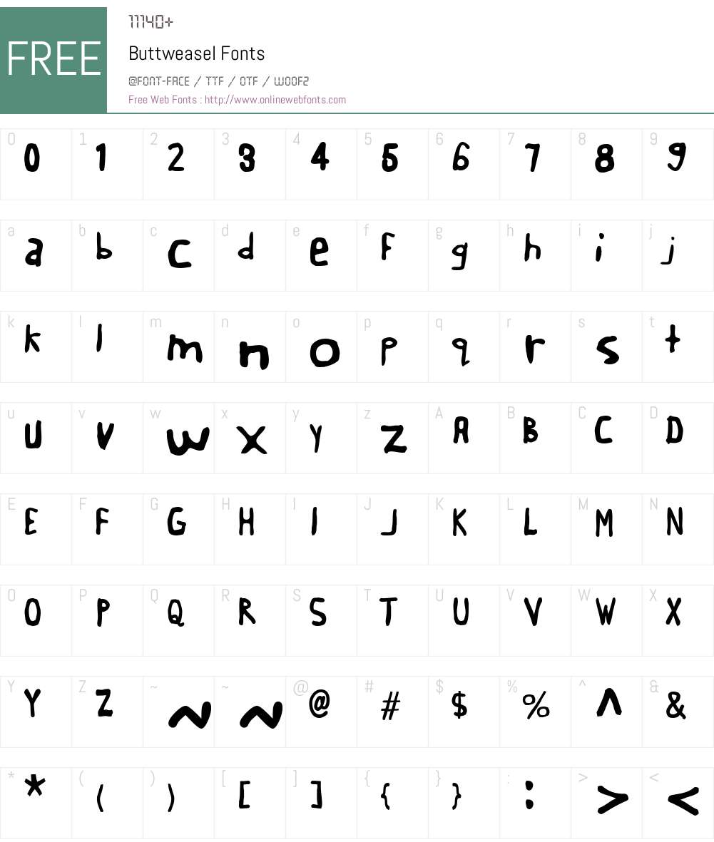Buttweasel Font Screenshots