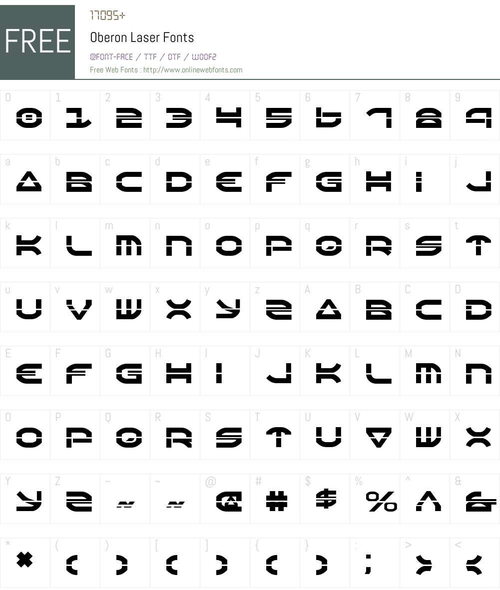Oberon Laser Font Screenshots