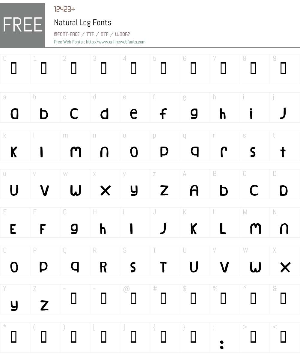 Natural Log Font Screenshots
