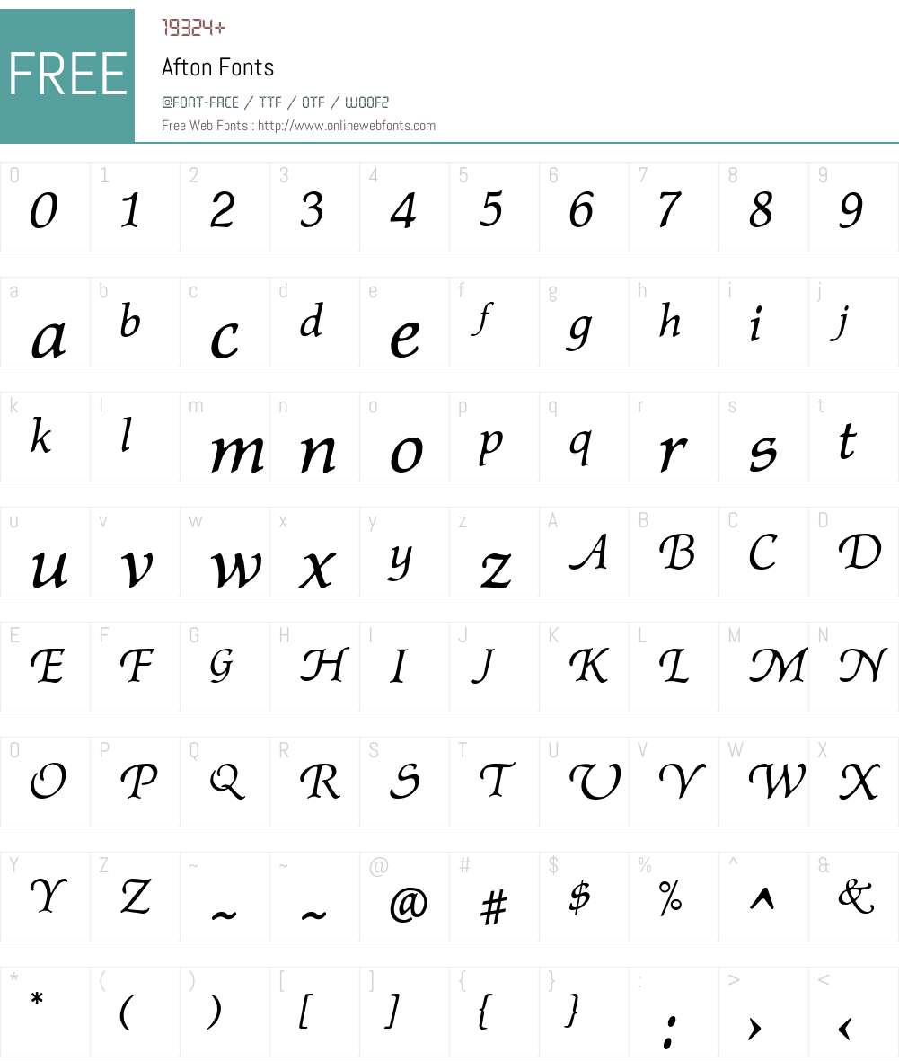 Afton Font Screenshots