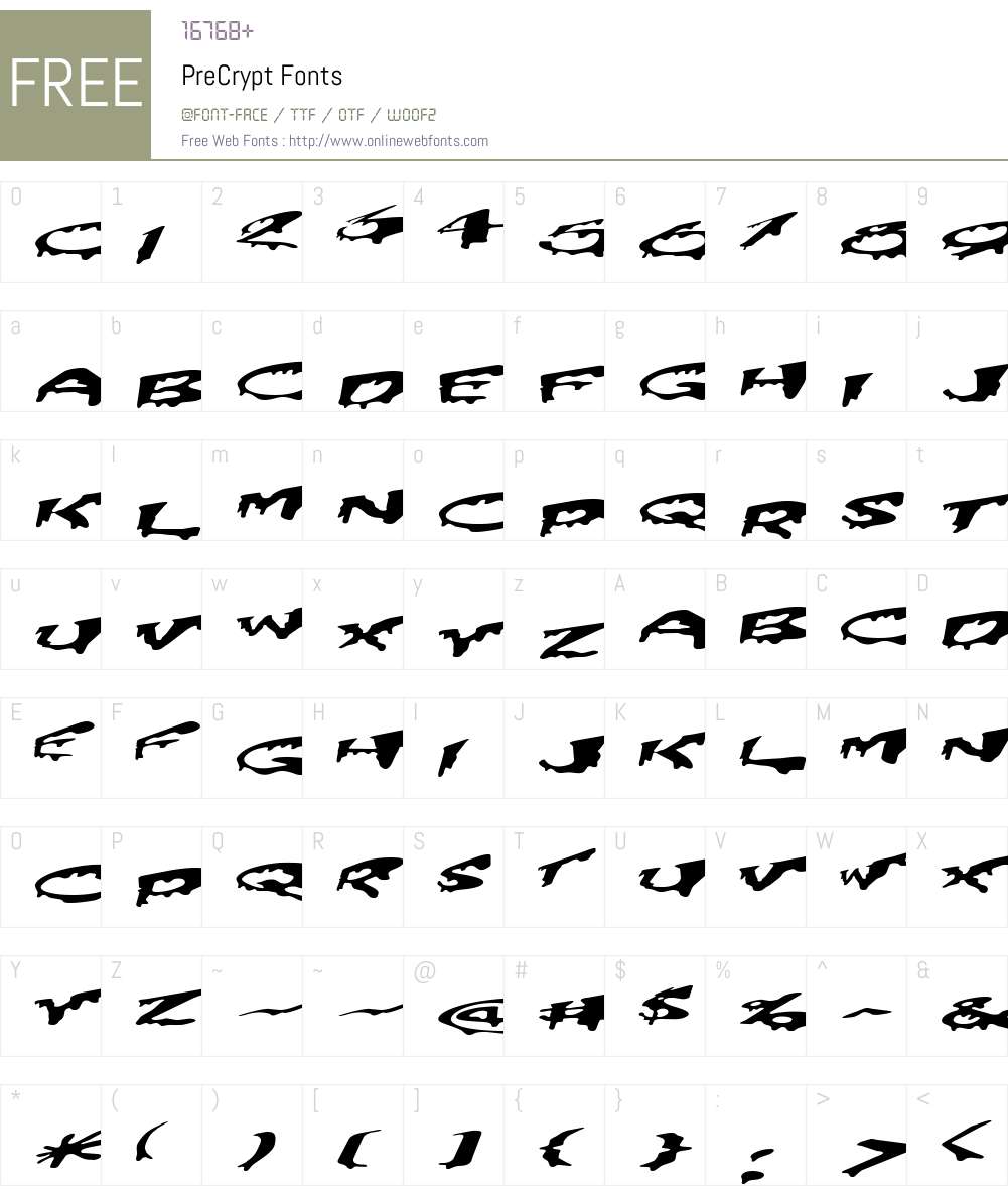 PreCrypt Font Screenshots