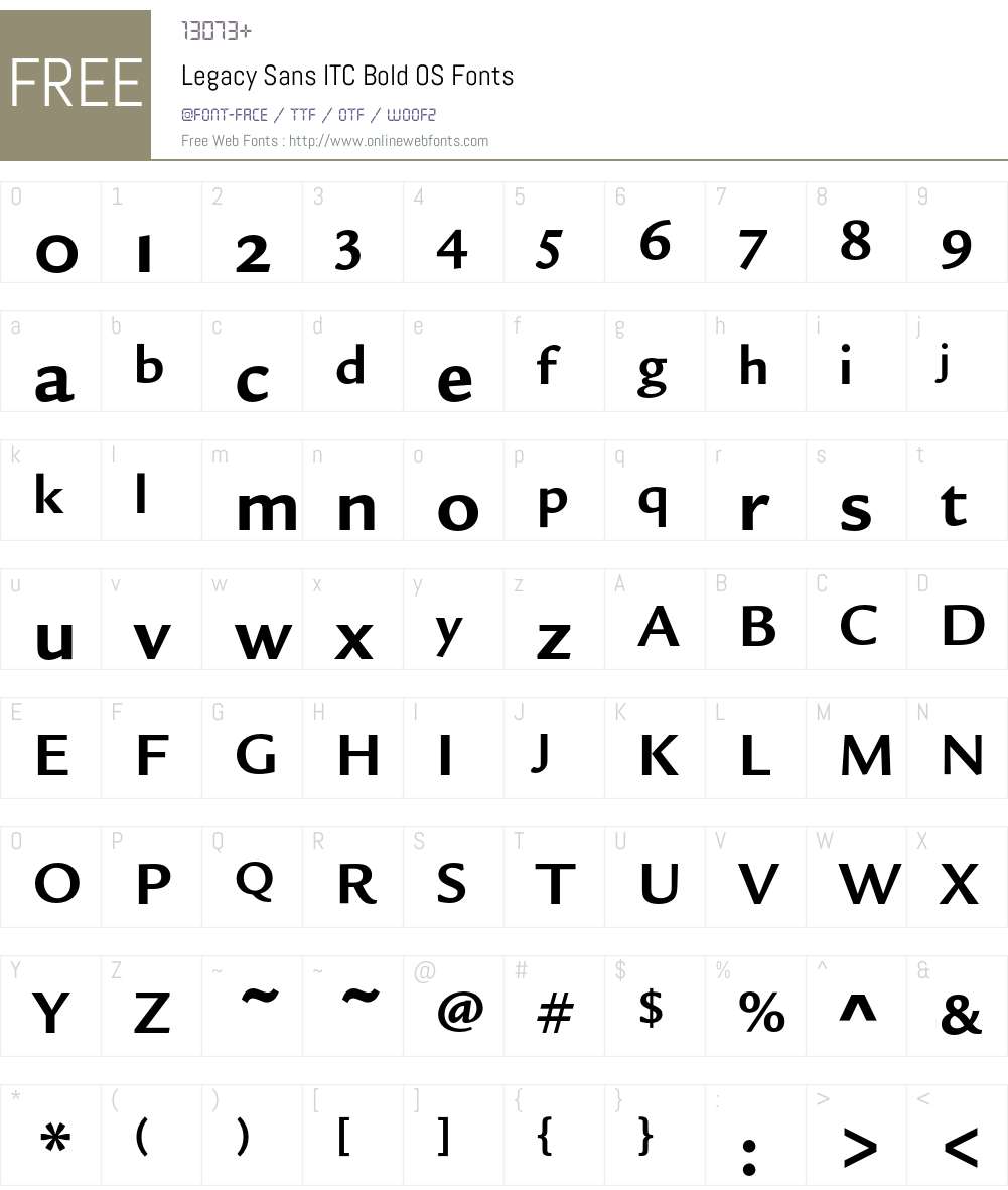 Legacy Sans ITC Font Screenshots
