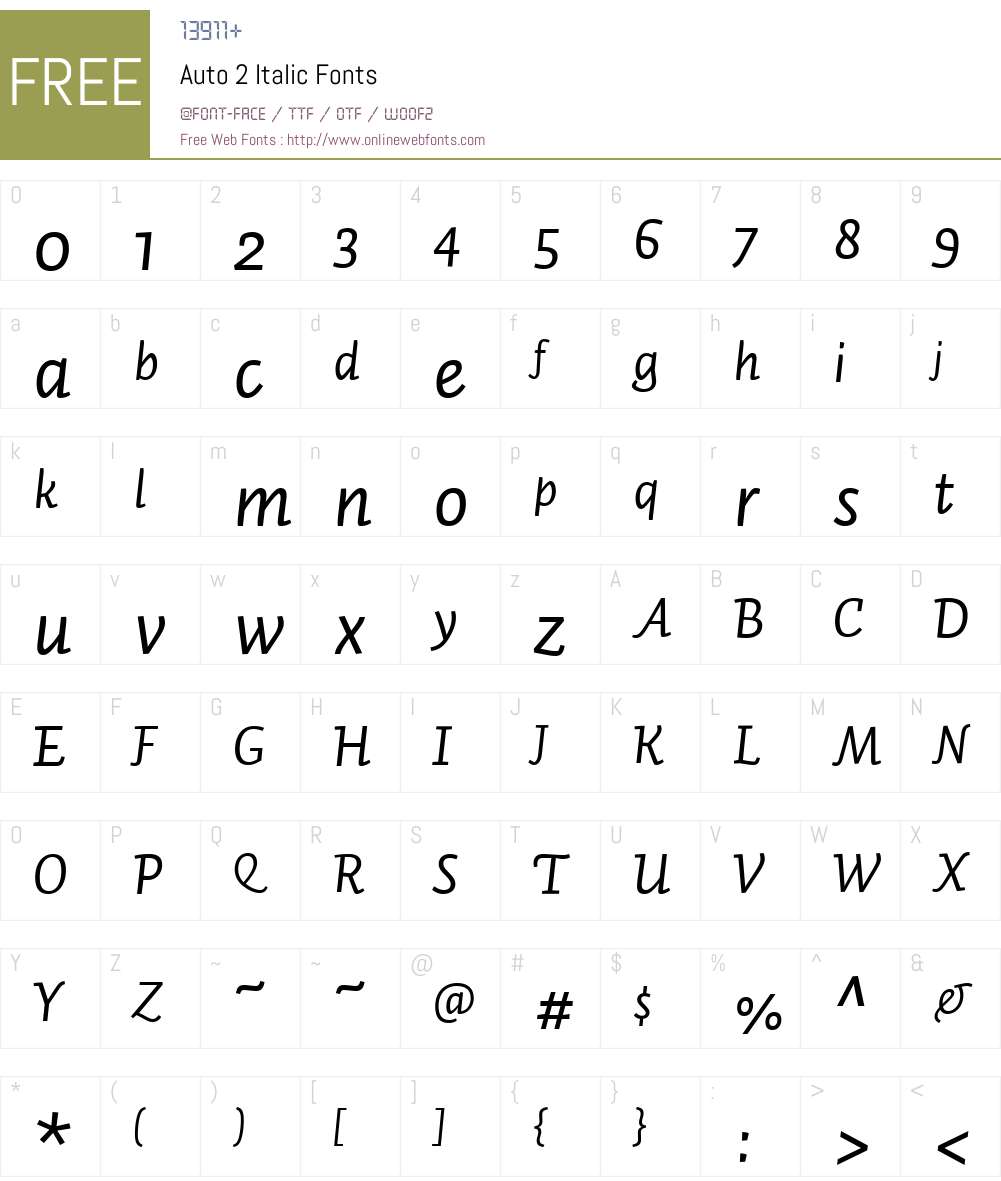 Auto 2 Font Screenshots
