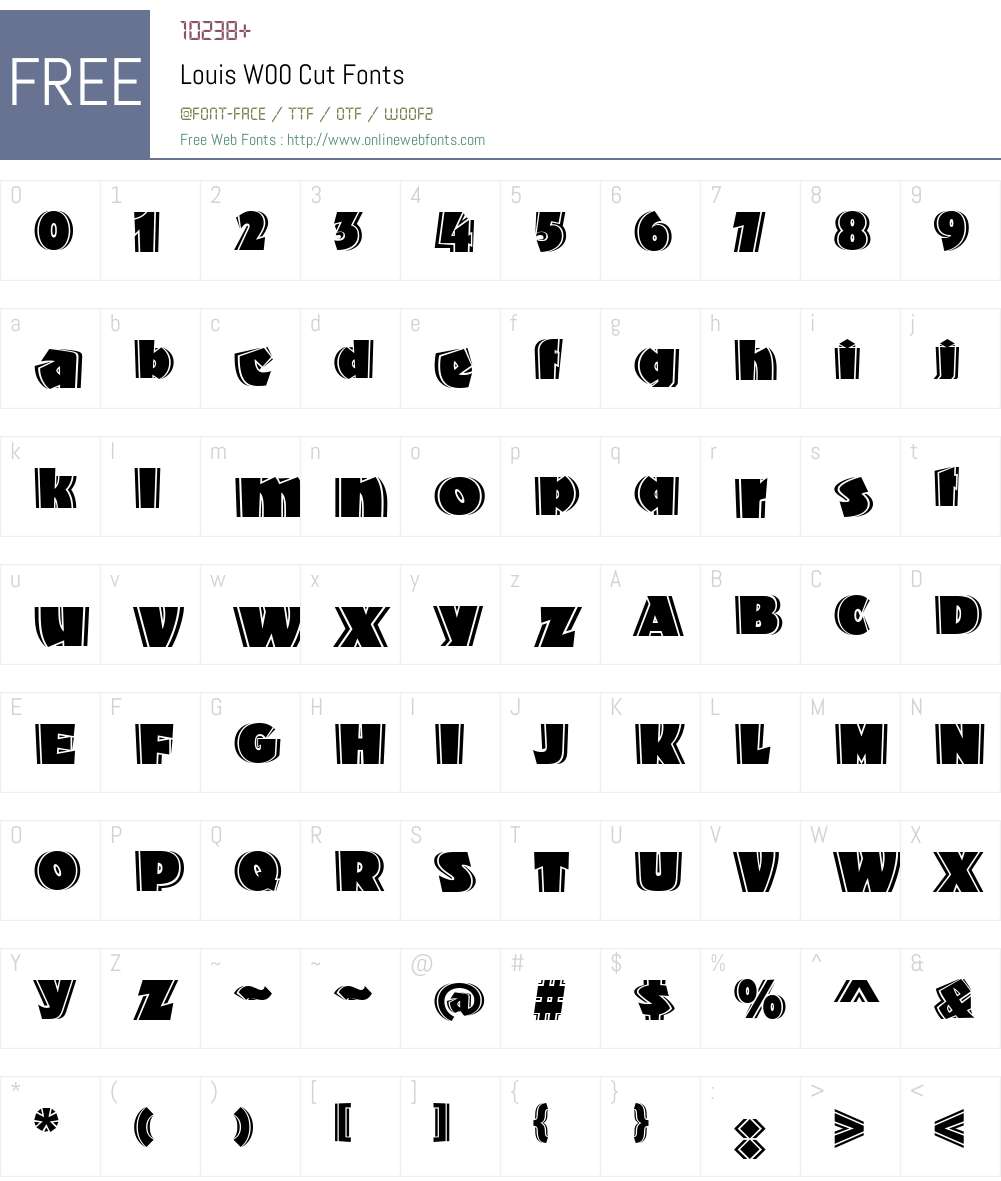 LouisW00-Cut Font Screenshots