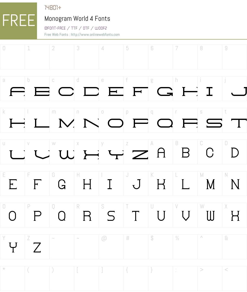 Monogram World 4 Font Screenshots