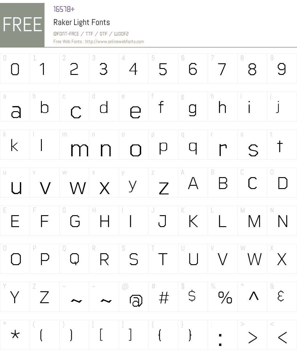 Raker-Light Font Screenshots