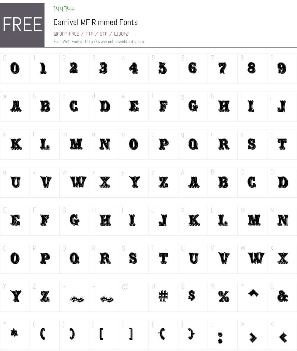 Carnival MF Font Screenshots