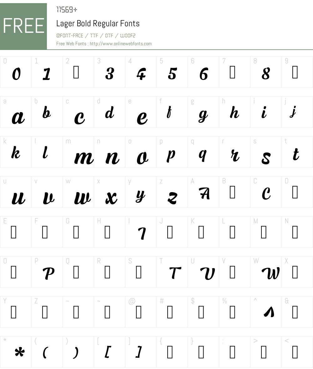 Lager-Bold Font Screenshots