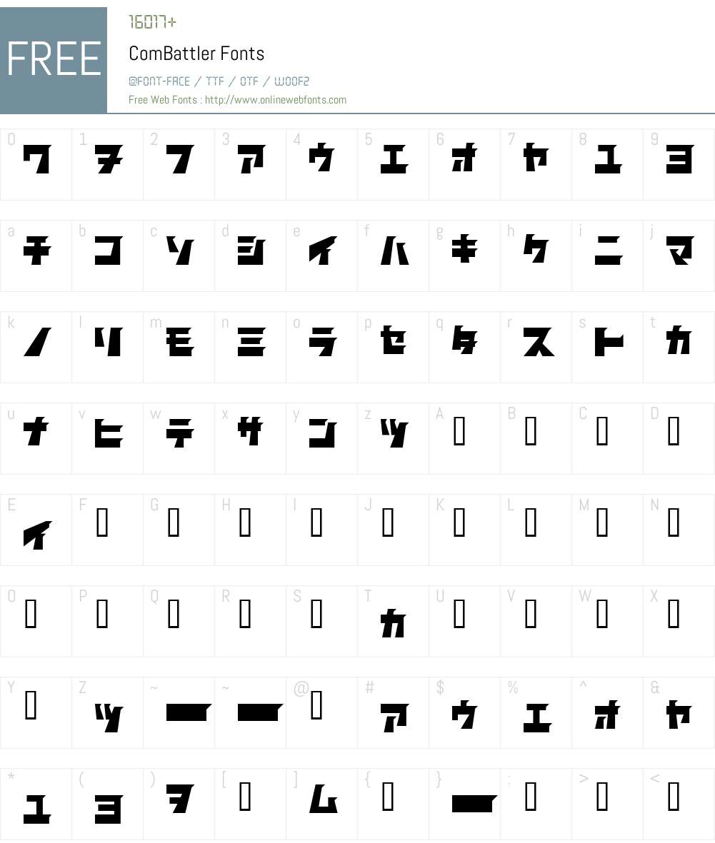 ComBattler Font Screenshots
