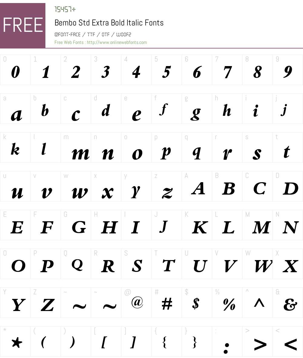 Bembo Std Font Screenshots
