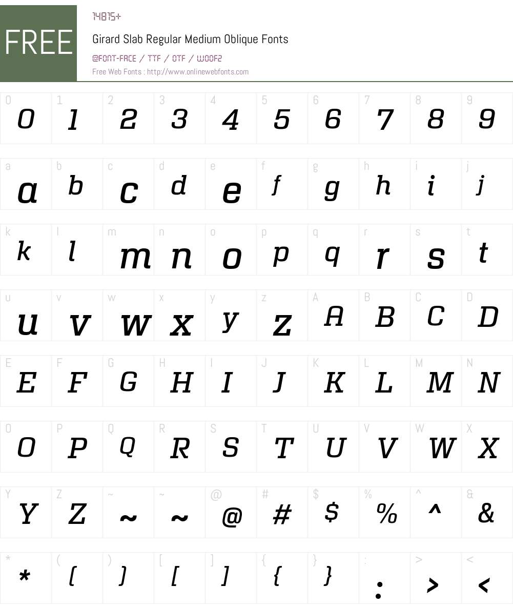 Girard Slab Font Screenshots