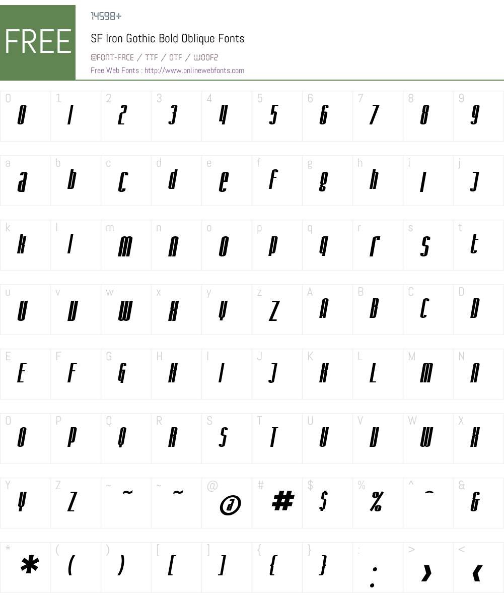 SF Iron Gothic Font Screenshots