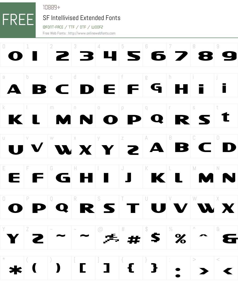 SF Intellivised Extended Font Screenshots