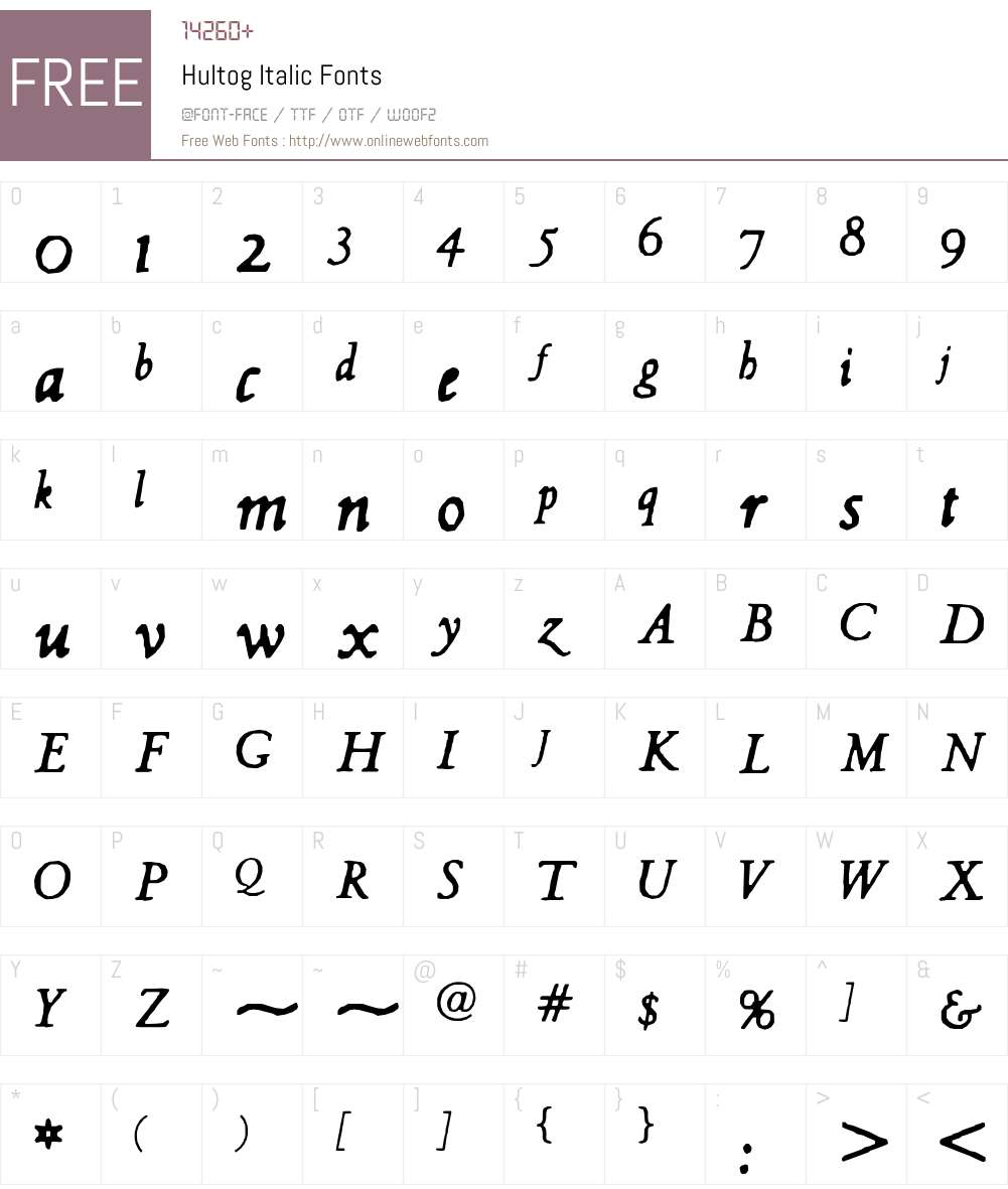 Hultog Font Screenshots