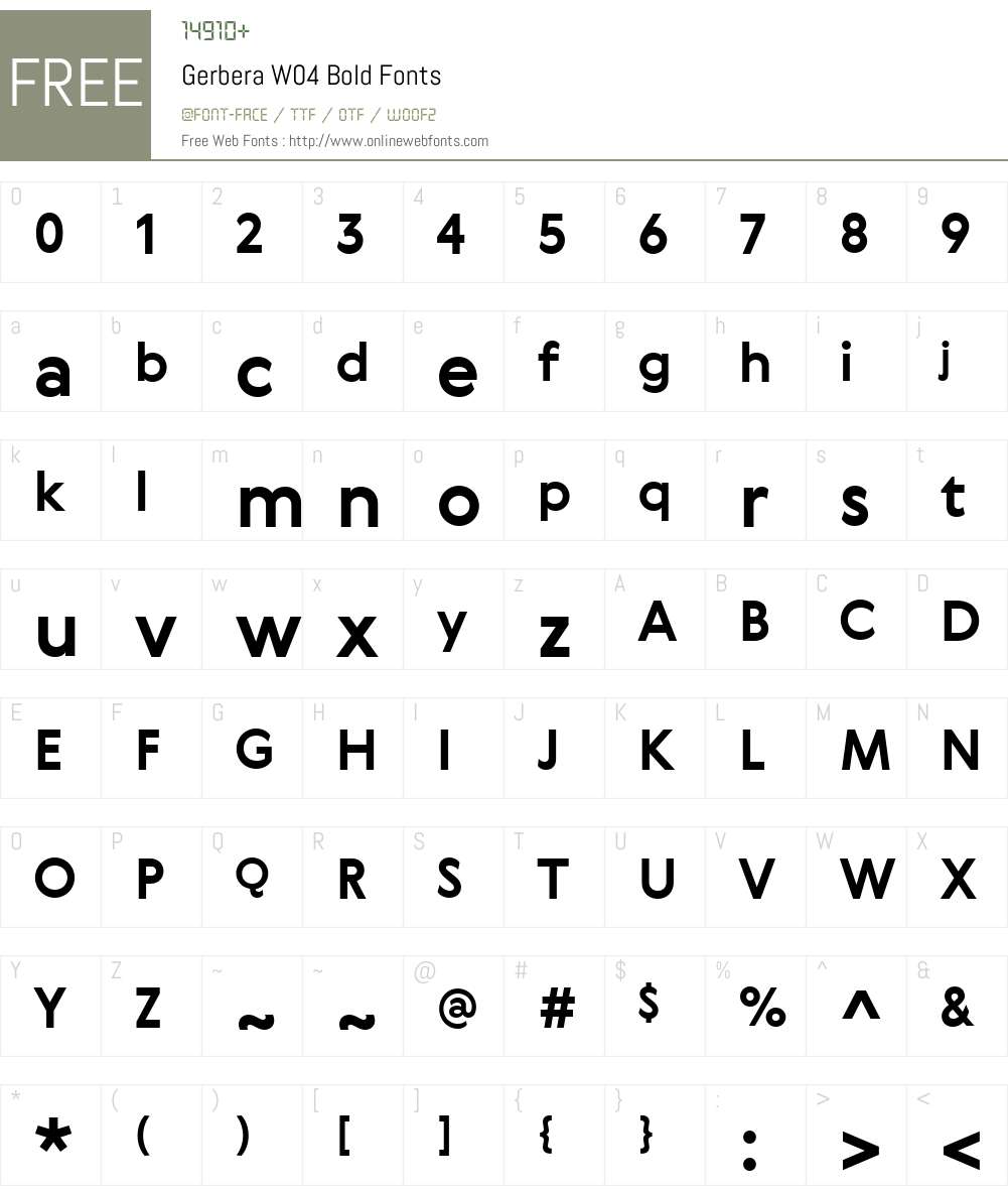 Gerbera Font Screenshots