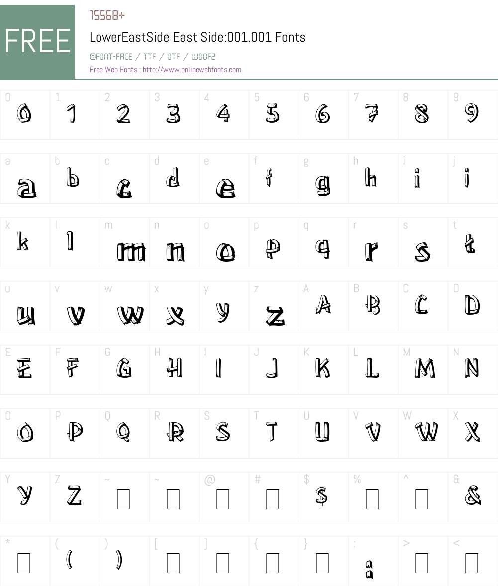 LowerEastSide Font Screenshots