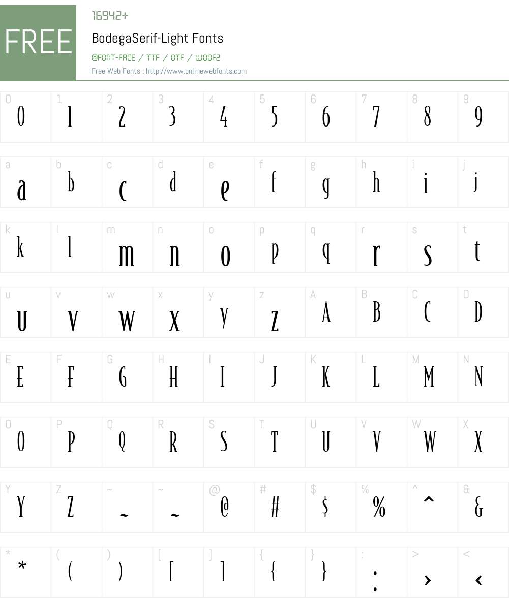 BodegaSerif Font Screenshots