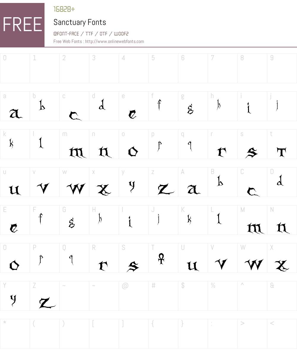 Sanctuary Font Screenshots