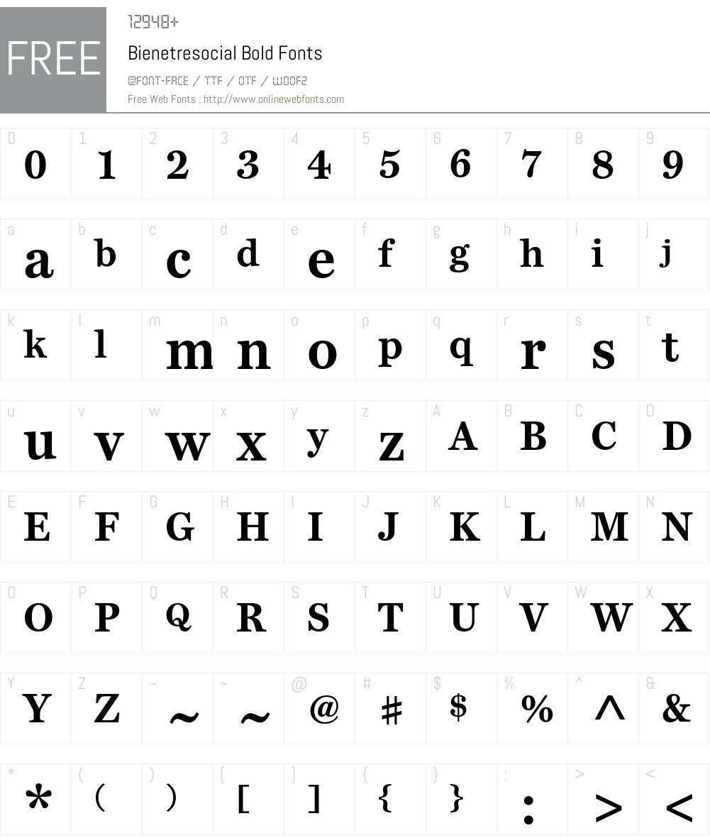 Bienetresocial Font Screenshots