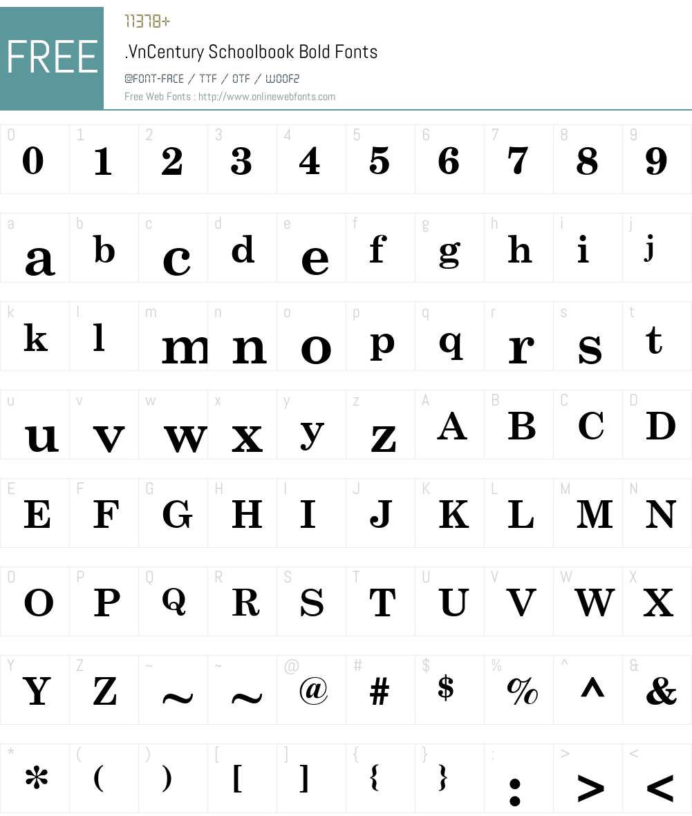 .VnCentury Schoolbook Font Screenshots