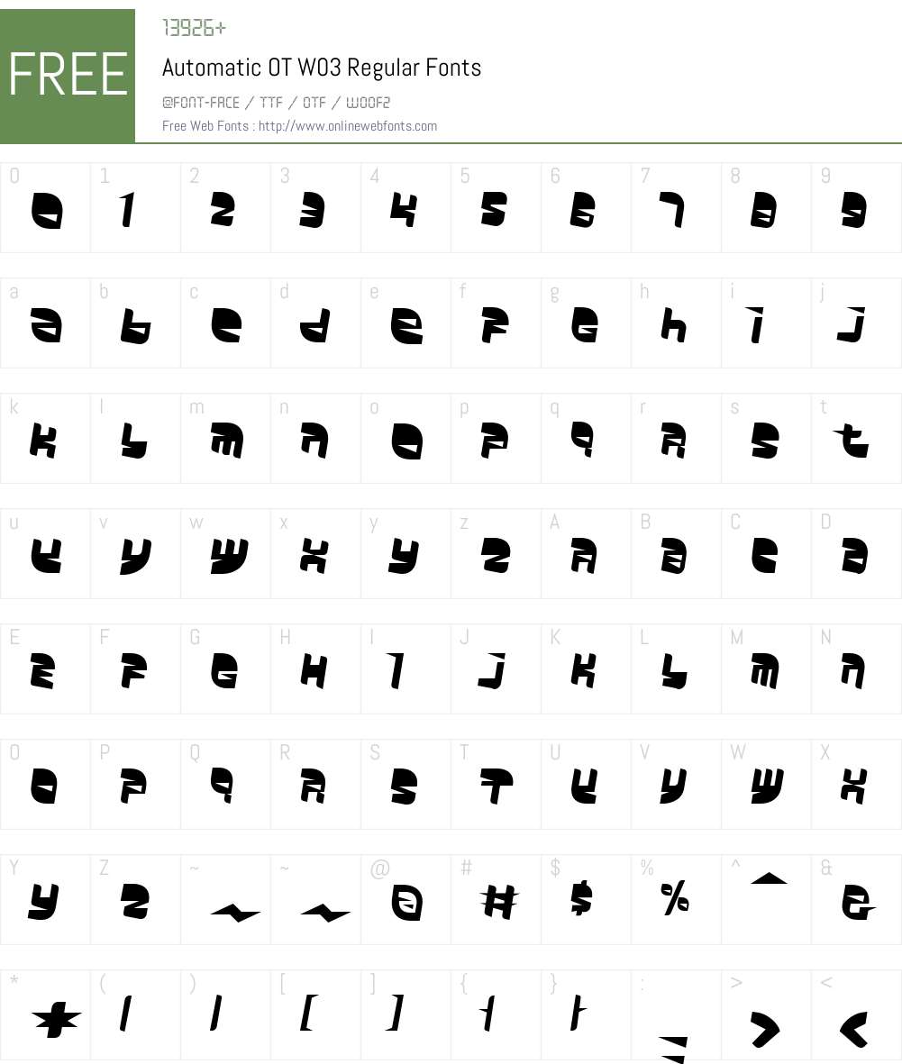 FF Automatic Font Screenshots
