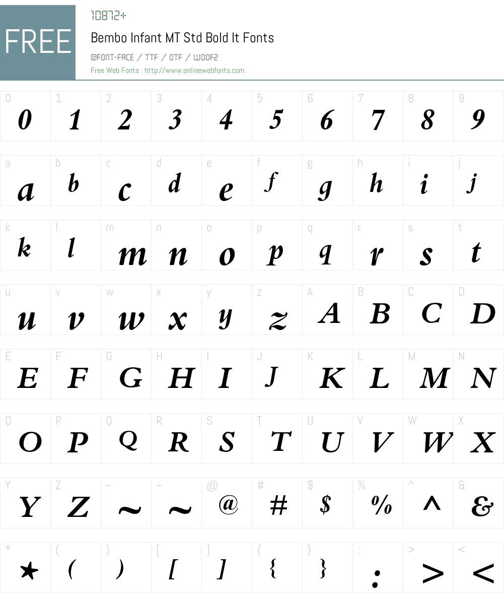 Bembo Infant MT Std Font Screenshots