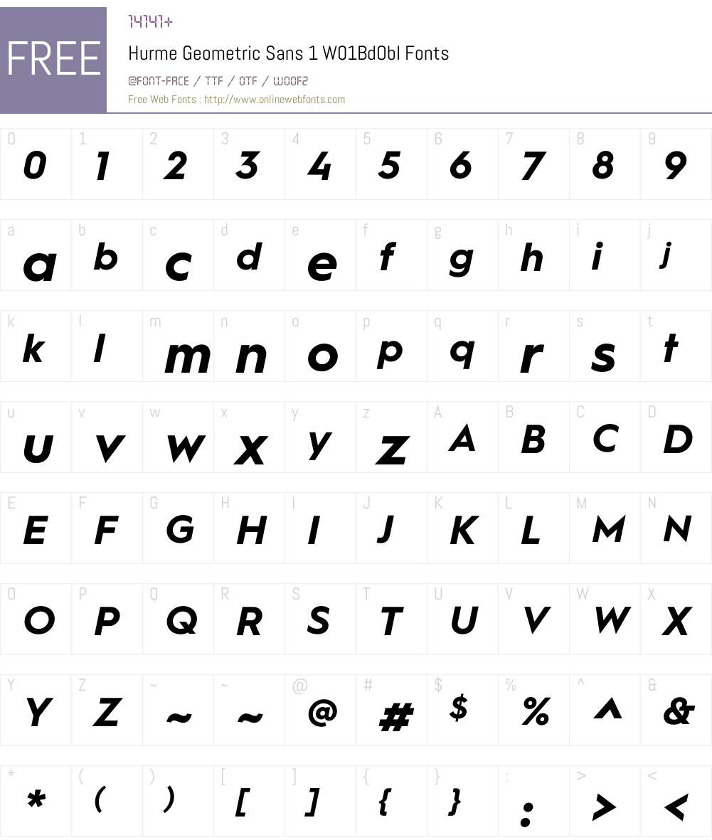 HurmeGeometricSans1W01-BdObl Font Screenshots