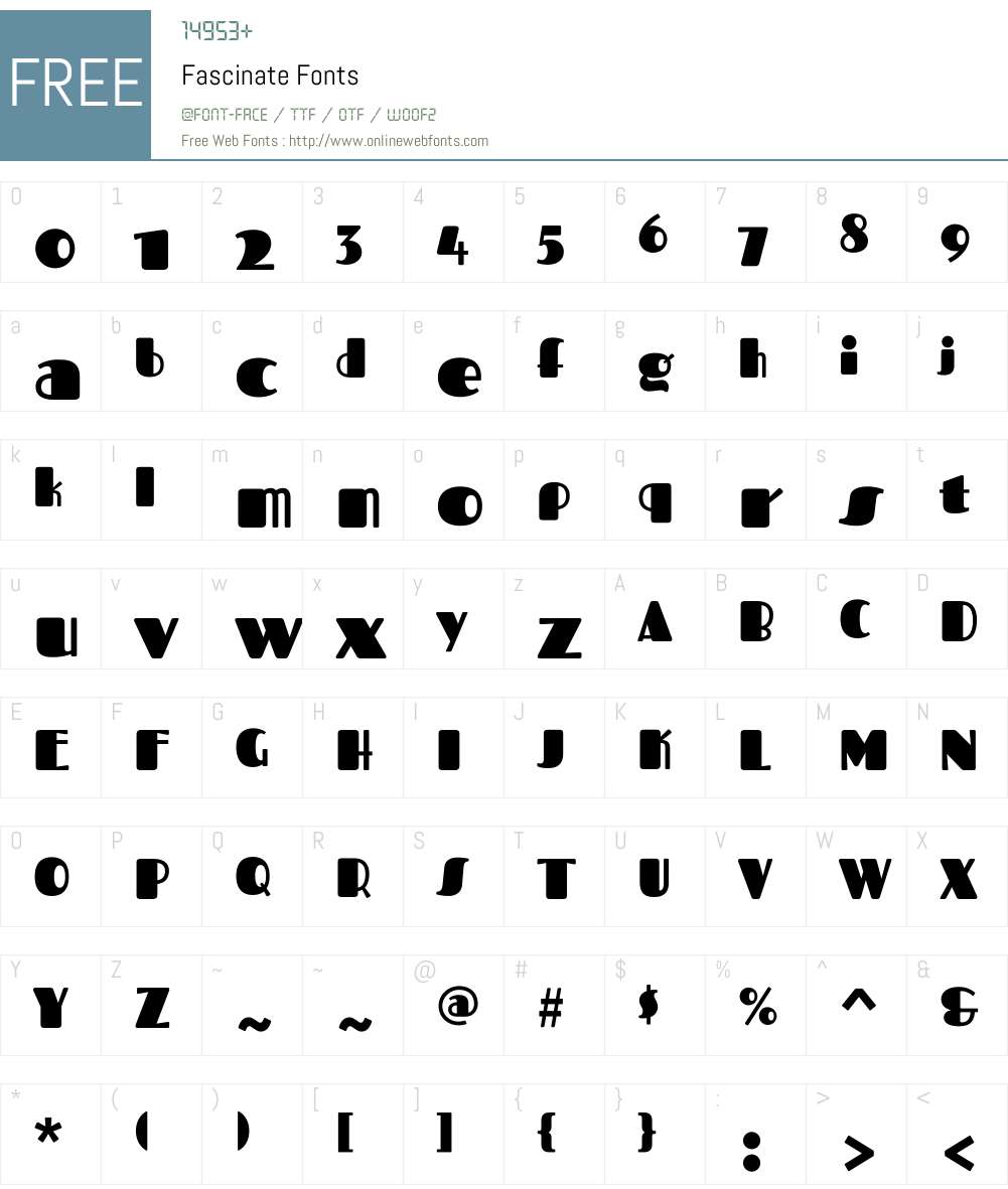 Fascinate Font Screenshots