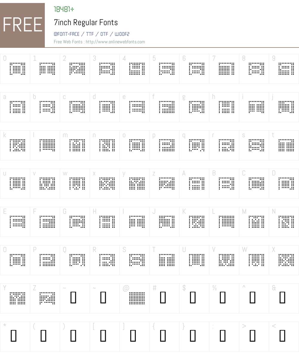 7inch Regular Font Screenshots