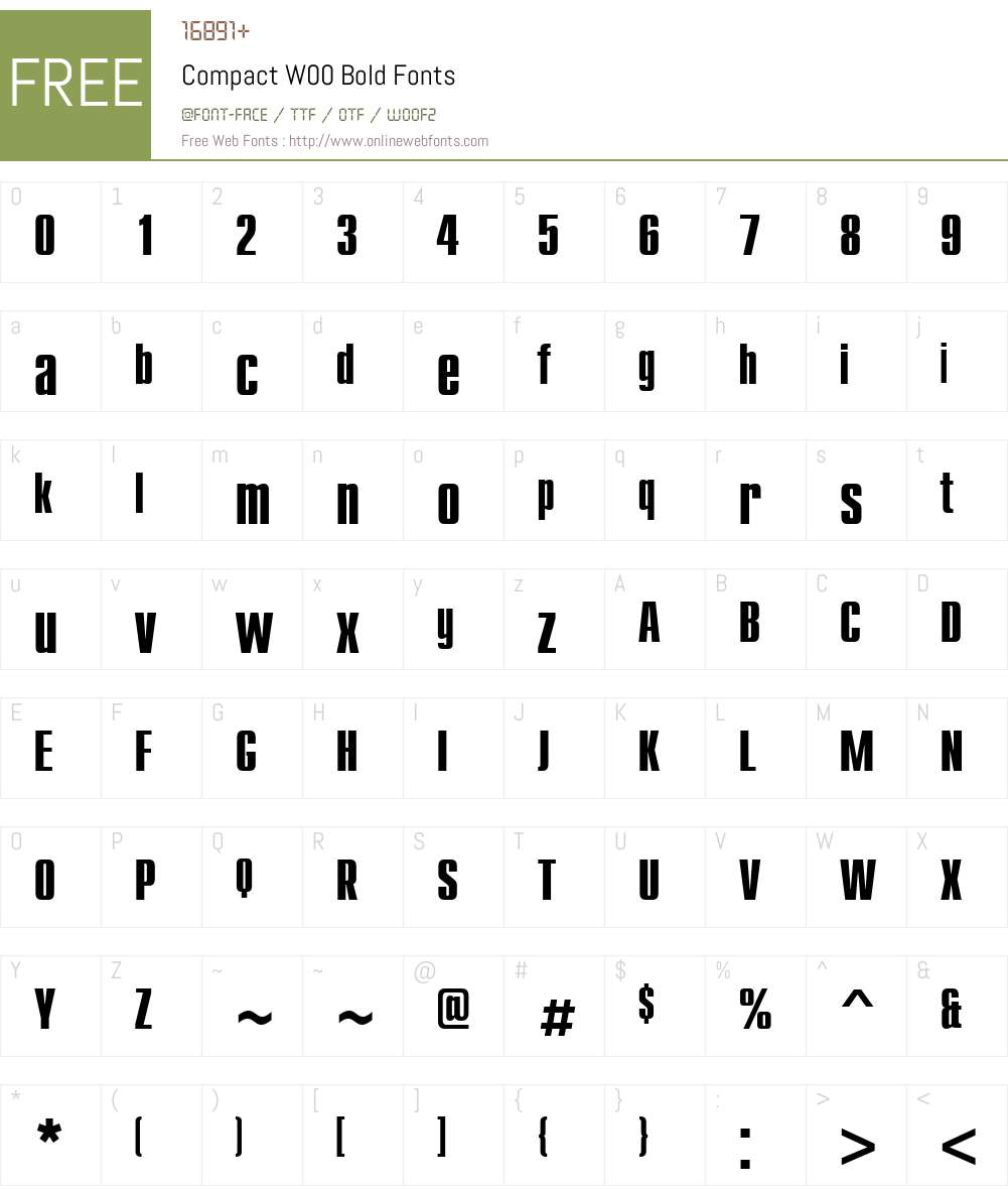 CompactW00-Bold Font Screenshots
