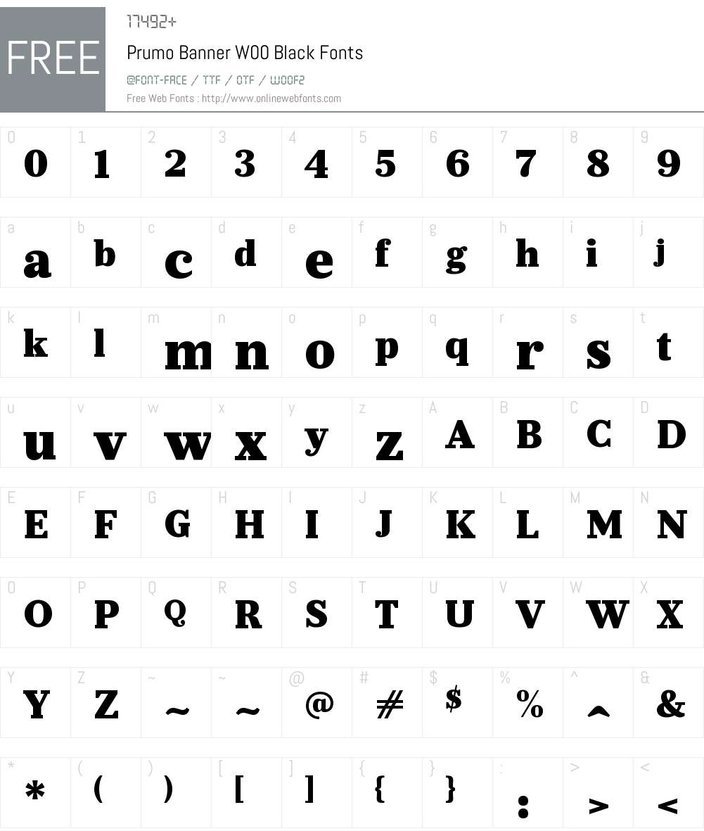 PrumoBannerW00-Black Font Screenshots