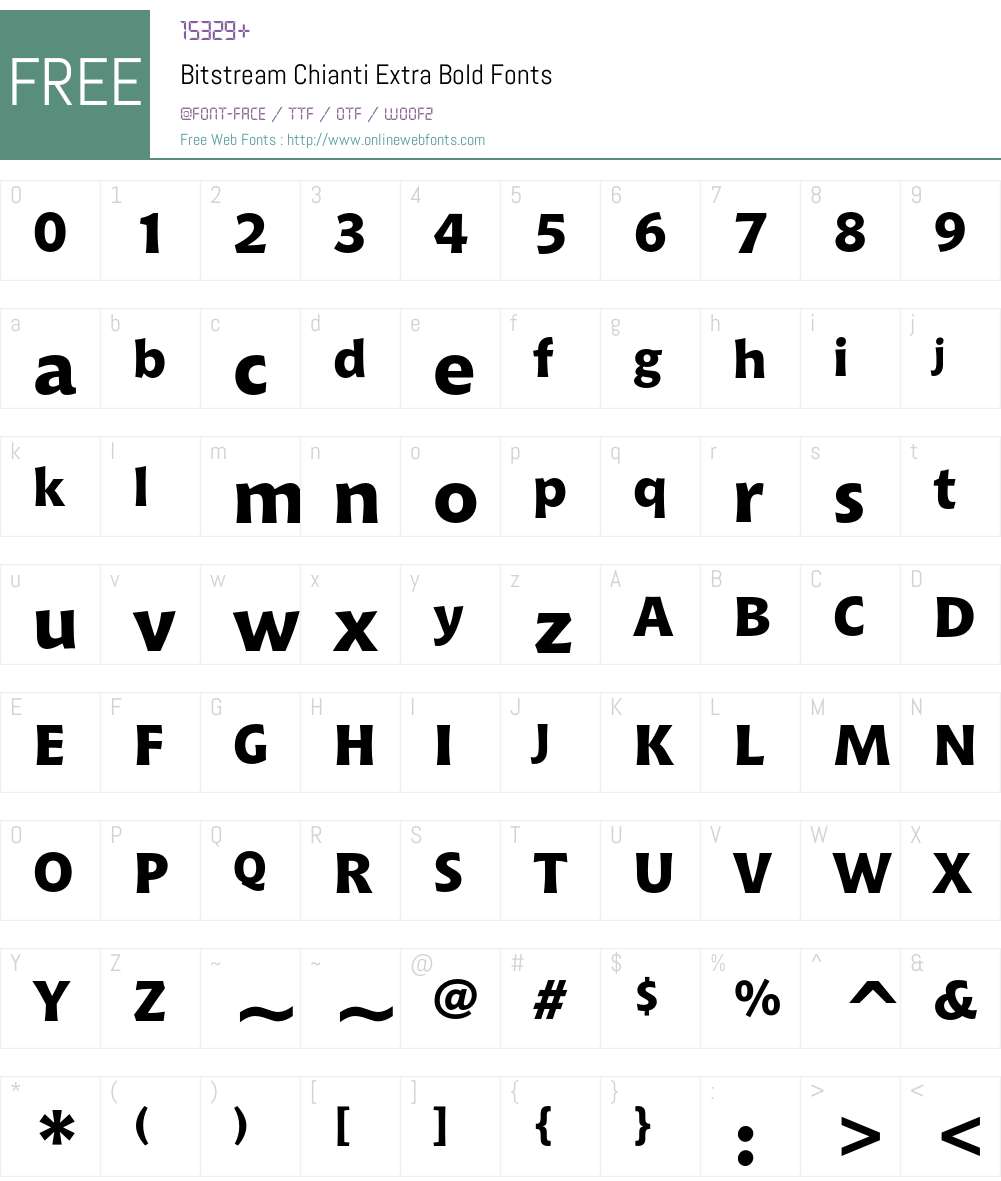 Bitstream Chianti Font Screenshots