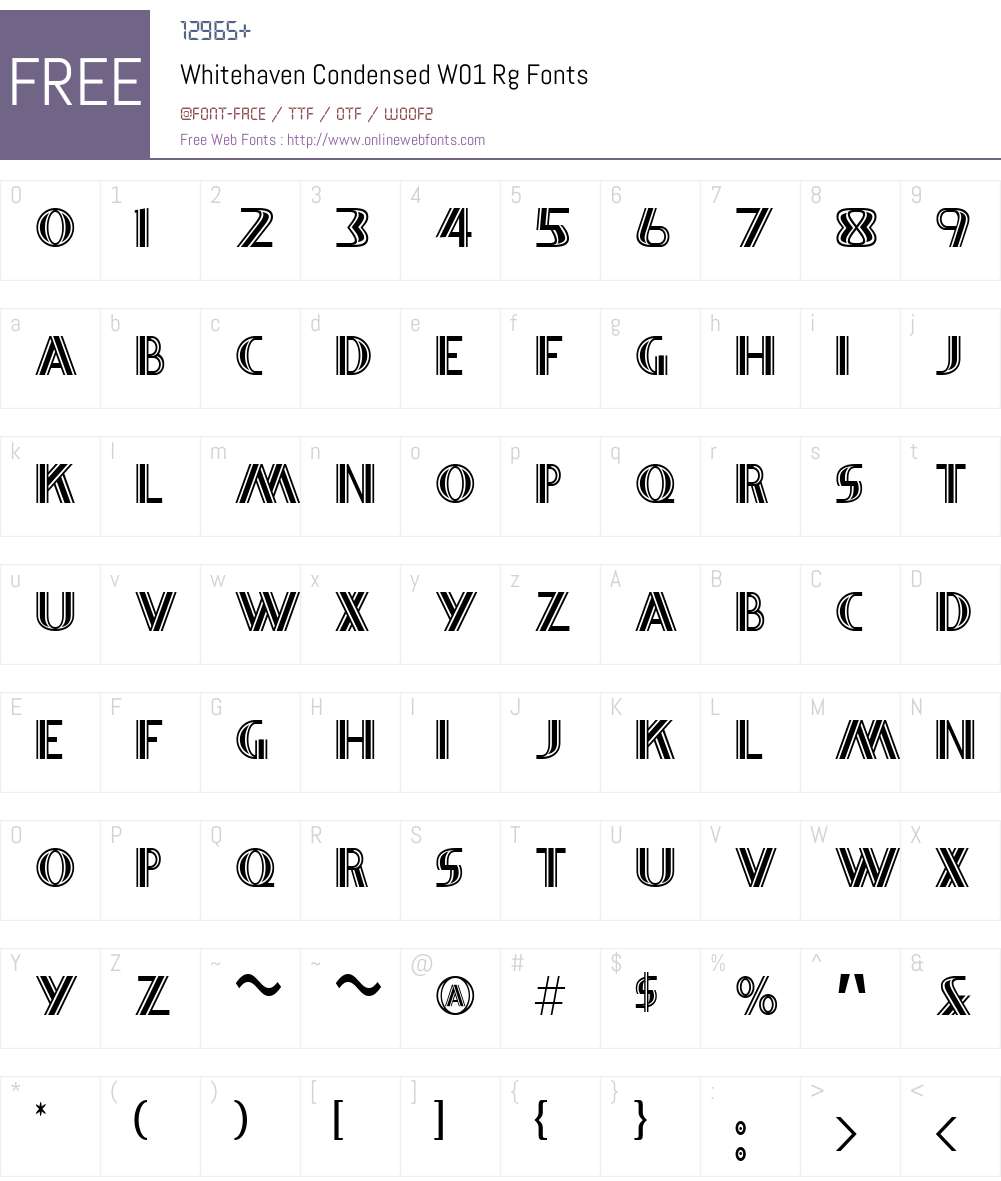 WhitehavenCondensedW01-Rg Font Screenshots