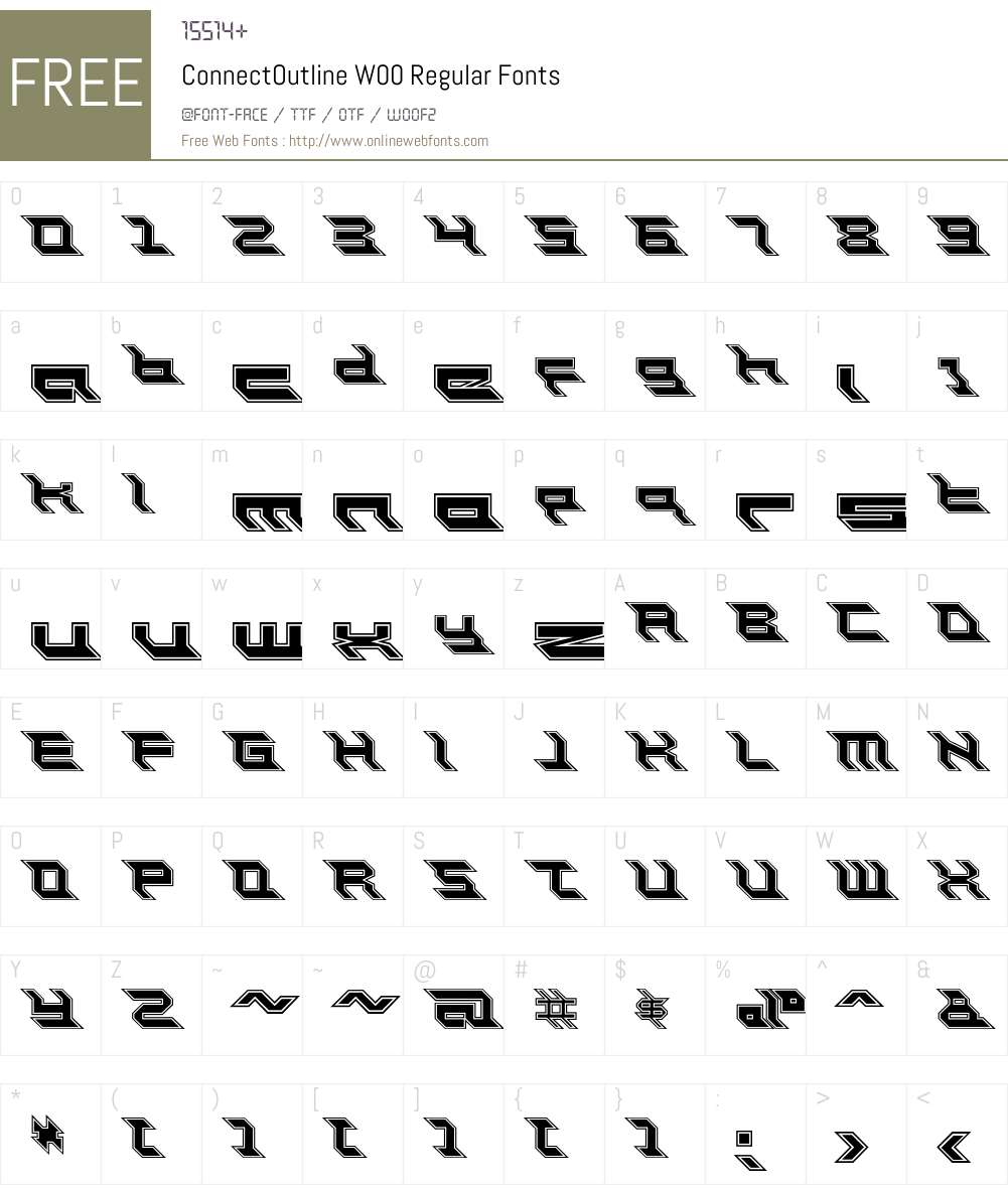 ConnectOutline Font Screenshots