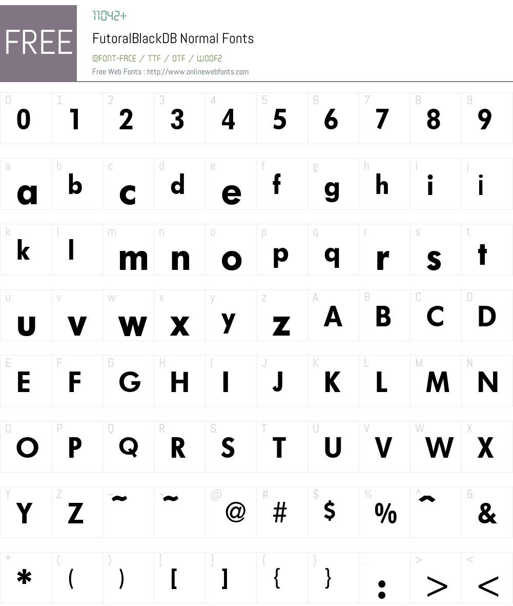 FutoralBlackDB Font Screenshots