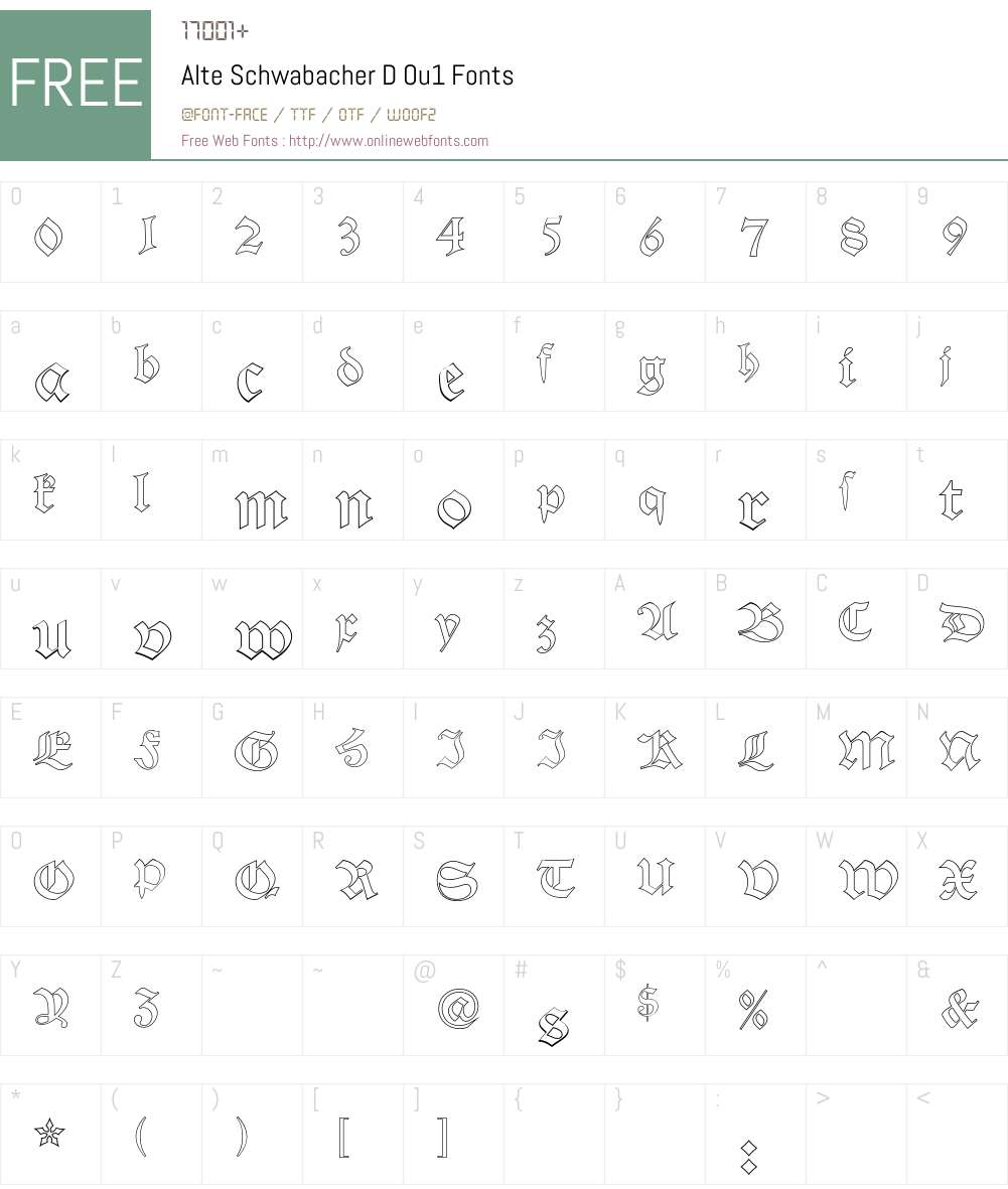 Alte Schwabacher D Ou1 Font Screenshots