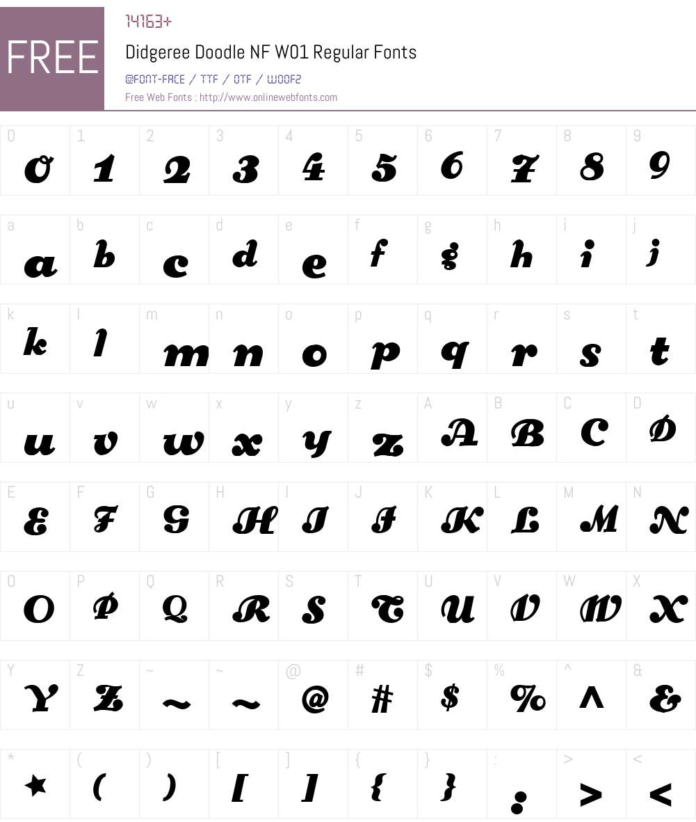 DidgereeDoodleNFW01-Regular Font Screenshots