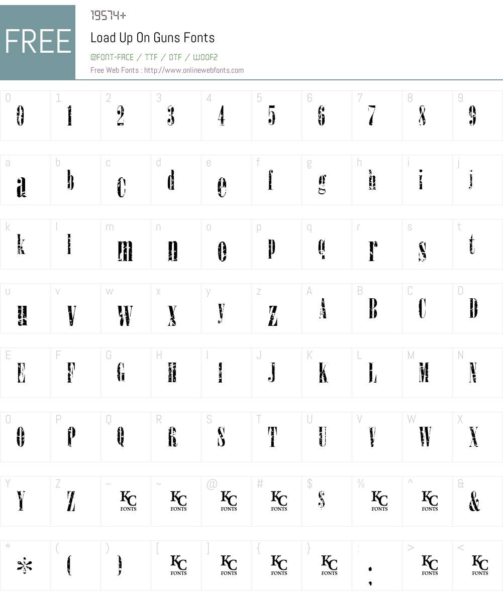 Load Up On Guns Font Screenshots