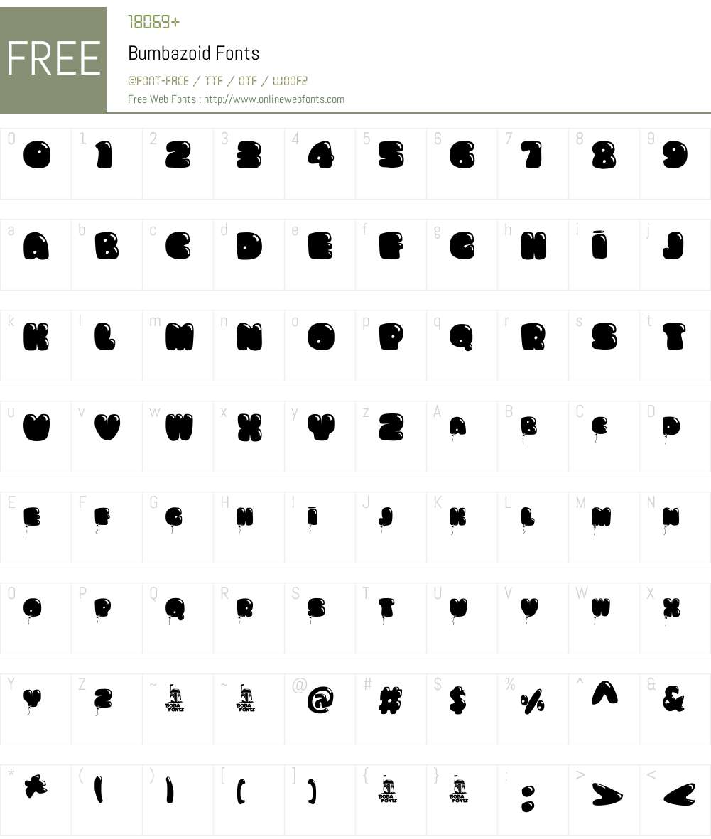 Bumbazoid Font Screenshots